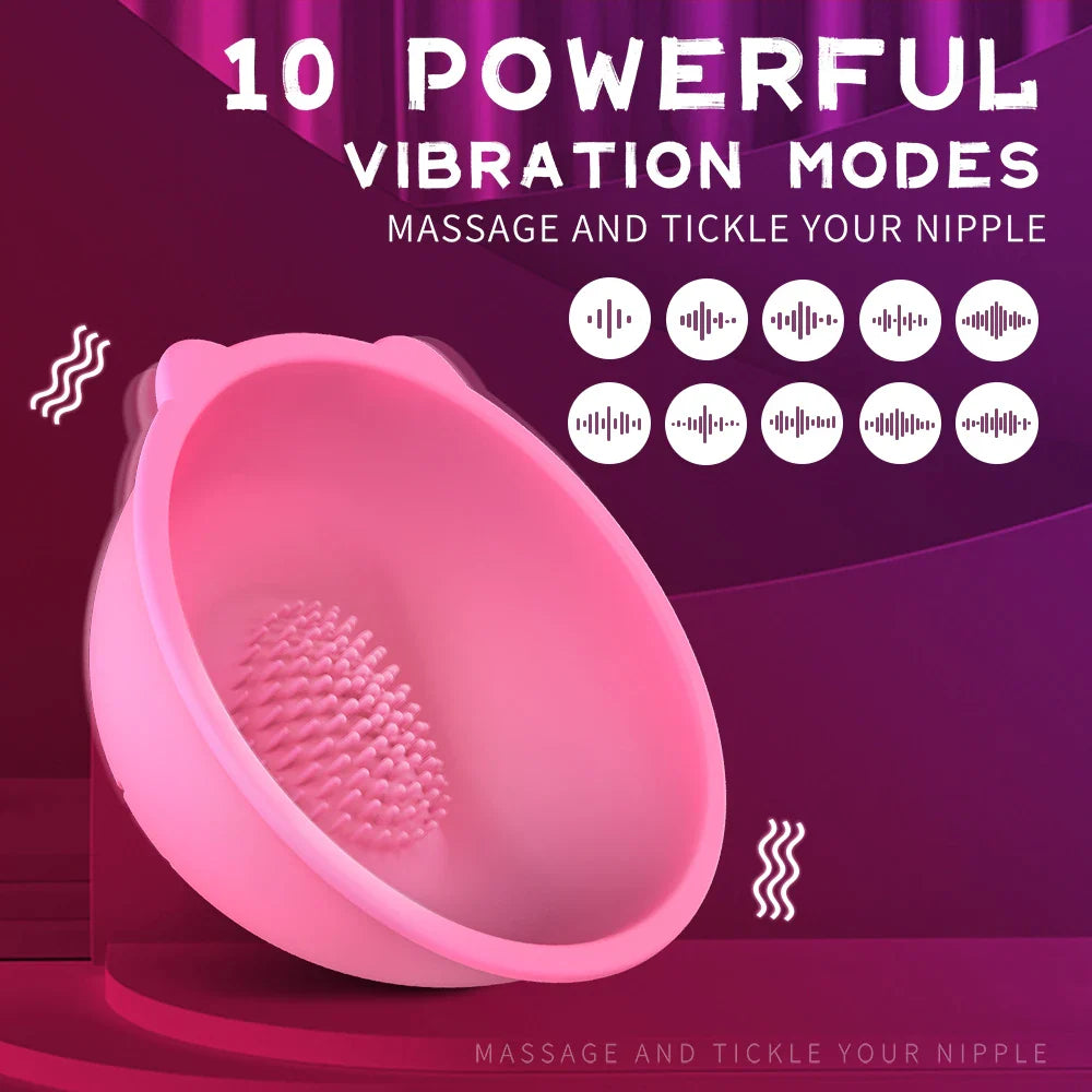 10 Modes Nipple Vibrators Breasts Adsorption Stimulator Wearable Masturbator