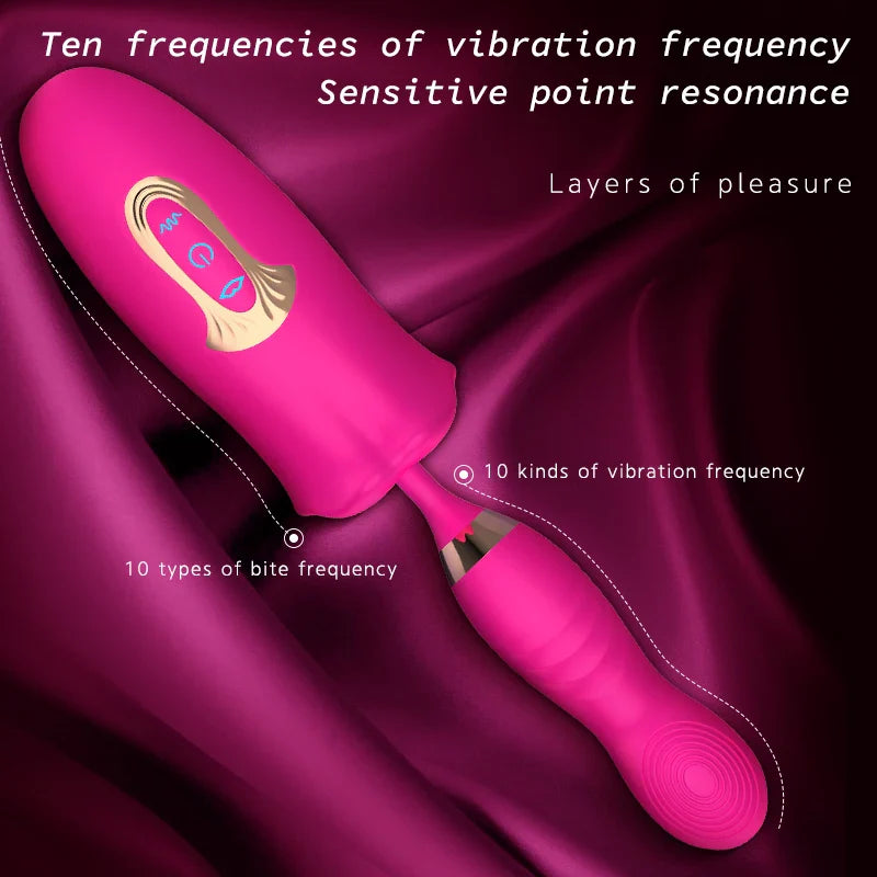 2 In 1 Bite Suction Vibrators For Women Clitoris Sucking Stimulator Vagina G Spot Insert Dildo Vibrators Adults Sex Toy Massager