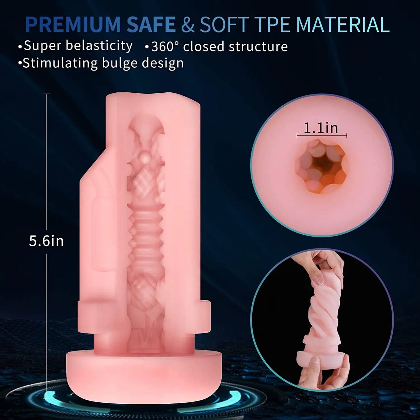 3 in 1 Male Masturbator Adult Sex Toys with 4 Thrusting & 4 Suction & 10 Vibration Modes Pocket Pussy Automatic Blowjob Machine