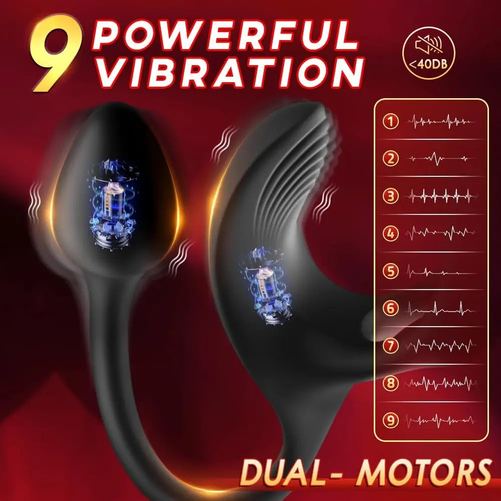 4 in1 Vibrating Penis Cock Ring Traint Stimulator with Bullet Remote Control Anal Butt Plug Prostate Massager Sex Toy For Men