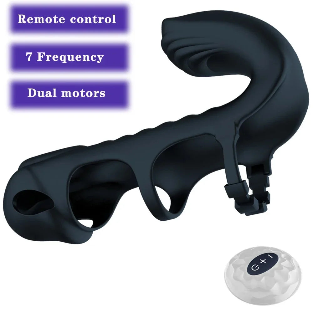 7 Frequency Wireless Remote Control Vibrator Penis Rings Lock Unisex Couples Sex Toys Testicles Clitoris Anal Stimulation Orgasm