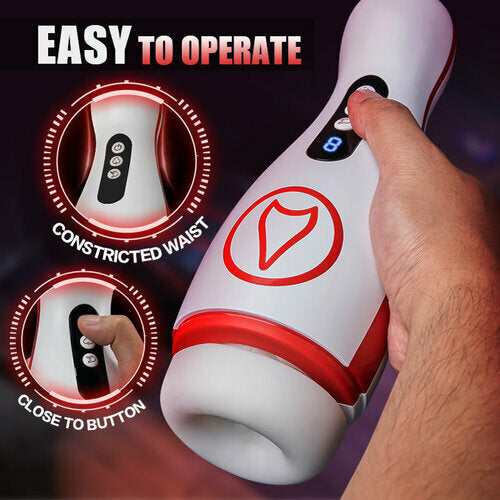 Automatic Intelligent Telescopic Blowjob Masturbator Cup Rotating Real Silicone Vagina Vibrator Male Adult Sex Products Sex Toy