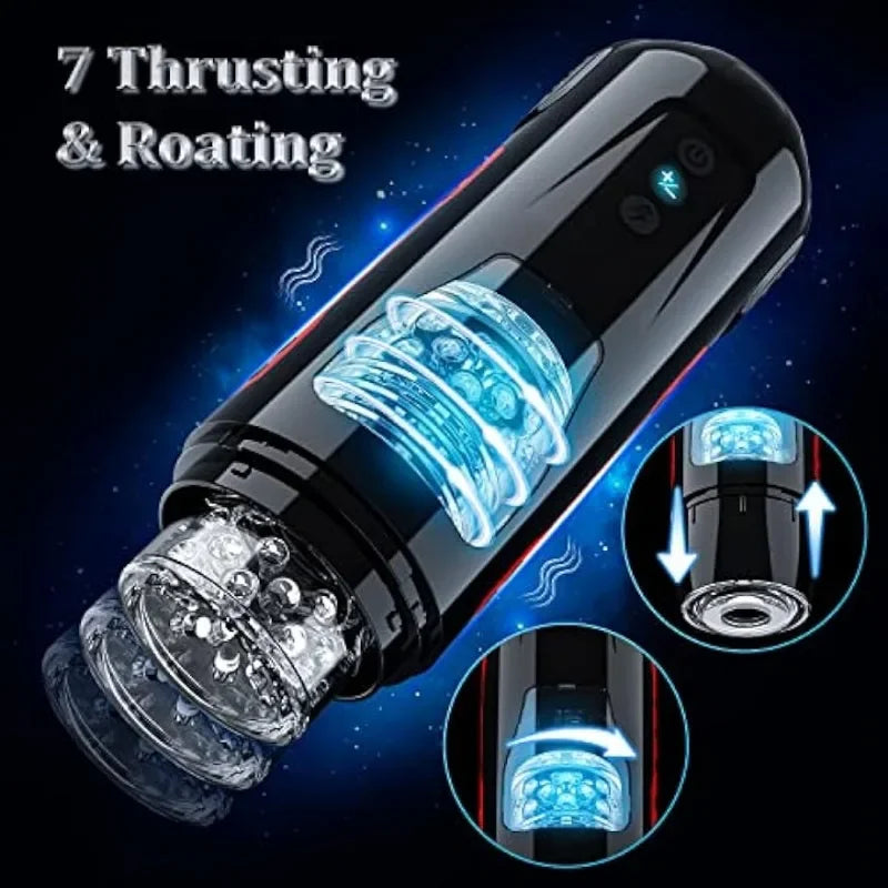 Automatic Male Masturbator 7 Thrusting Roating Mode Penis Exerciser Realistic Vagina Textured Masturbation Cup Sex Toys for Men