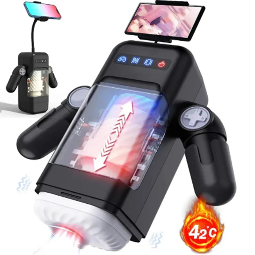 Automatic Male Masturbator Cup With Heating Thrusting & Vibration Modes Silicone Vagina Blowjob for Men Masturbation Sex Toys