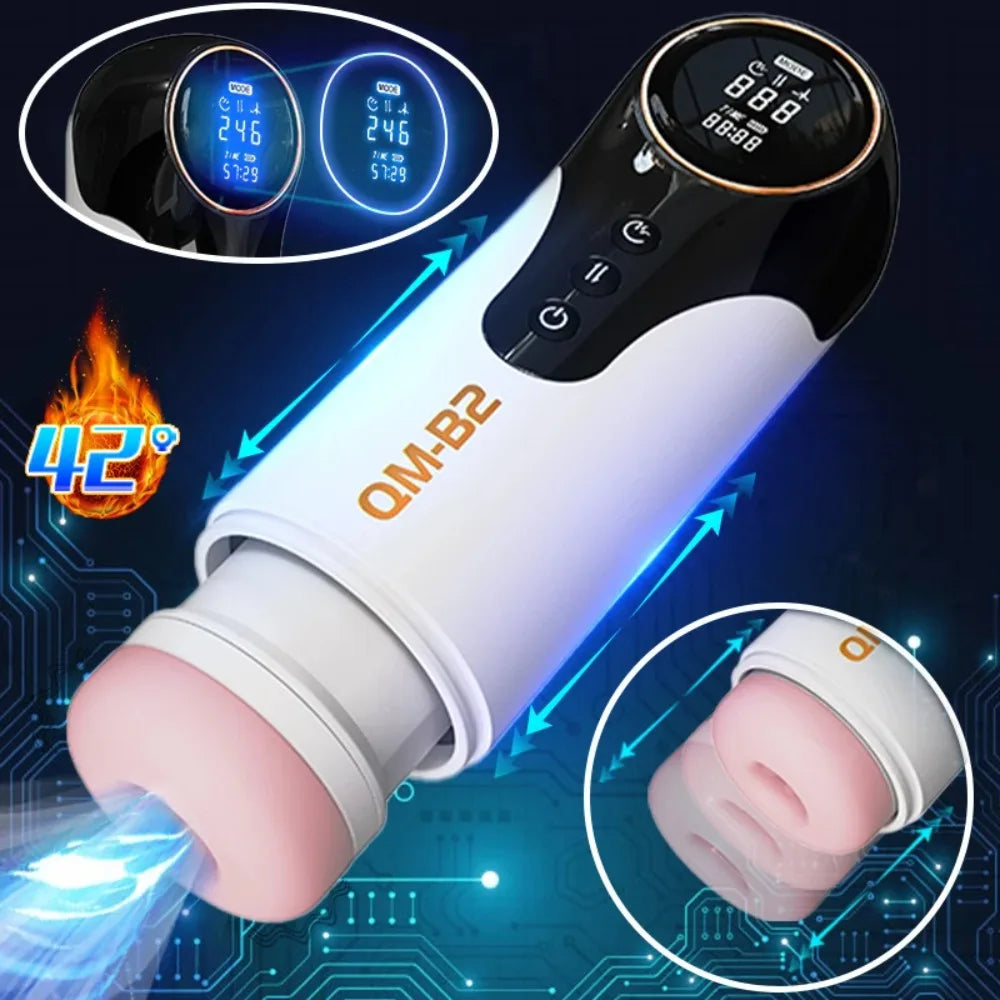 Automatic Masturbation Cup Intelligent Telescopic Heating Vibrator Sucking Blowjob Male Masturbator Penis Sucker Sex Machine 18+