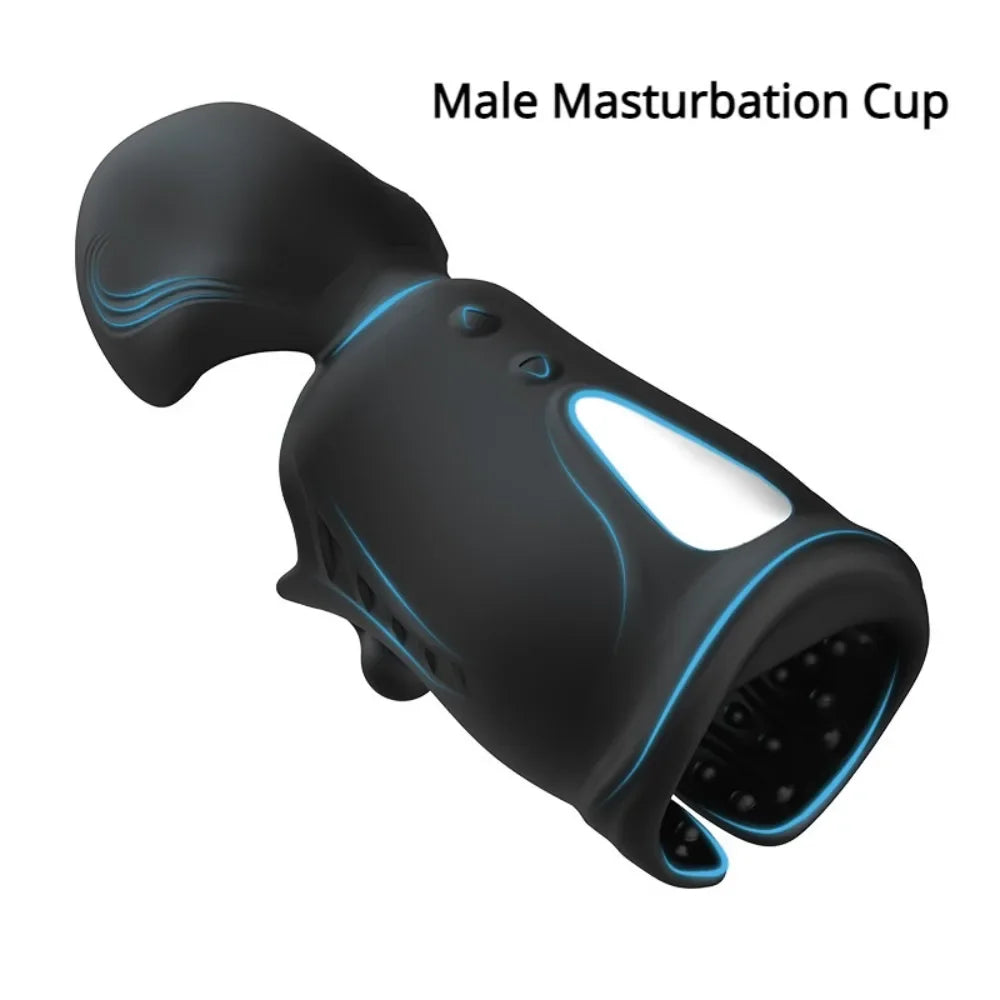 Automatic Sucking Male Masturbation Cup Rechargeable Pulse Massage Penis Calciner Vibrator Simulates Vaginal Sex Toy for Men