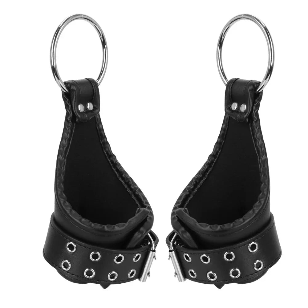 Bondage Sets Metal Spreader Bar PU Leather Handcuffs Ankle Hand Cuffs Holder Sex Toys For Women Men 18 Adults Games Sex Machine