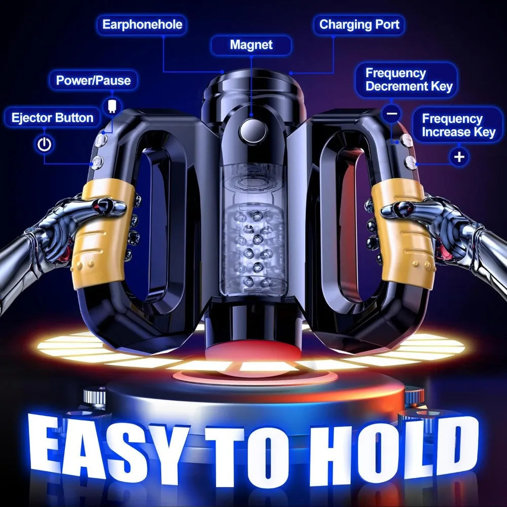 Electric Adult Masturbation Cup Sex Machine 10 Thrust Rotation Modes Male Masturbaters Automatic Handsfree Rotating Sex Toy