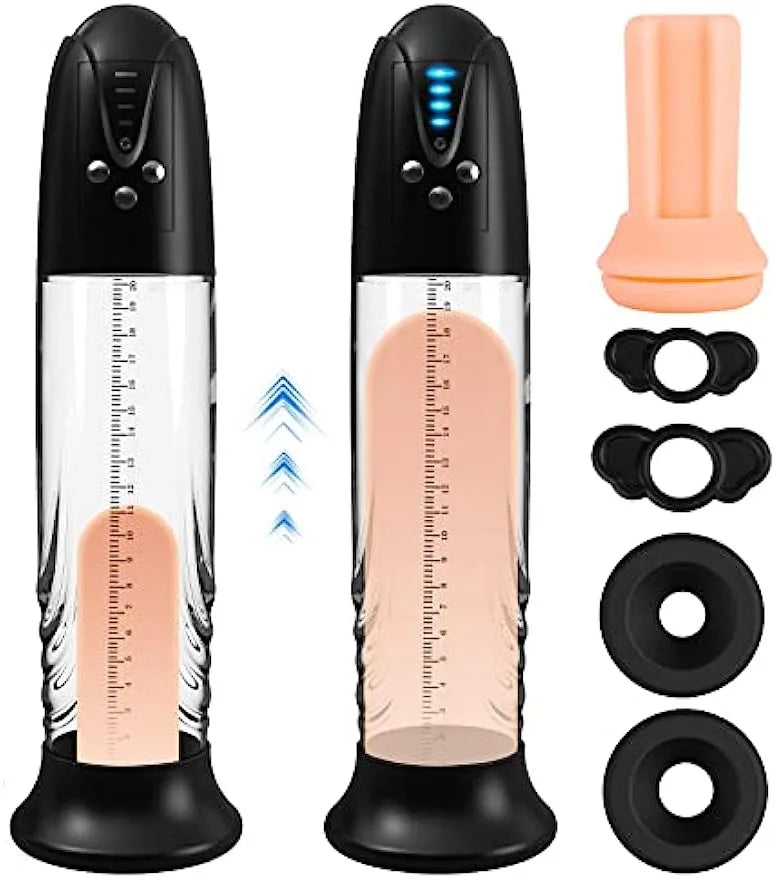 Electric Penis Pump Sex Toys for Men Male Masturbator Penis Extender Penile Vacuum Pump Penis Enlargement Enhancer Massager Ring