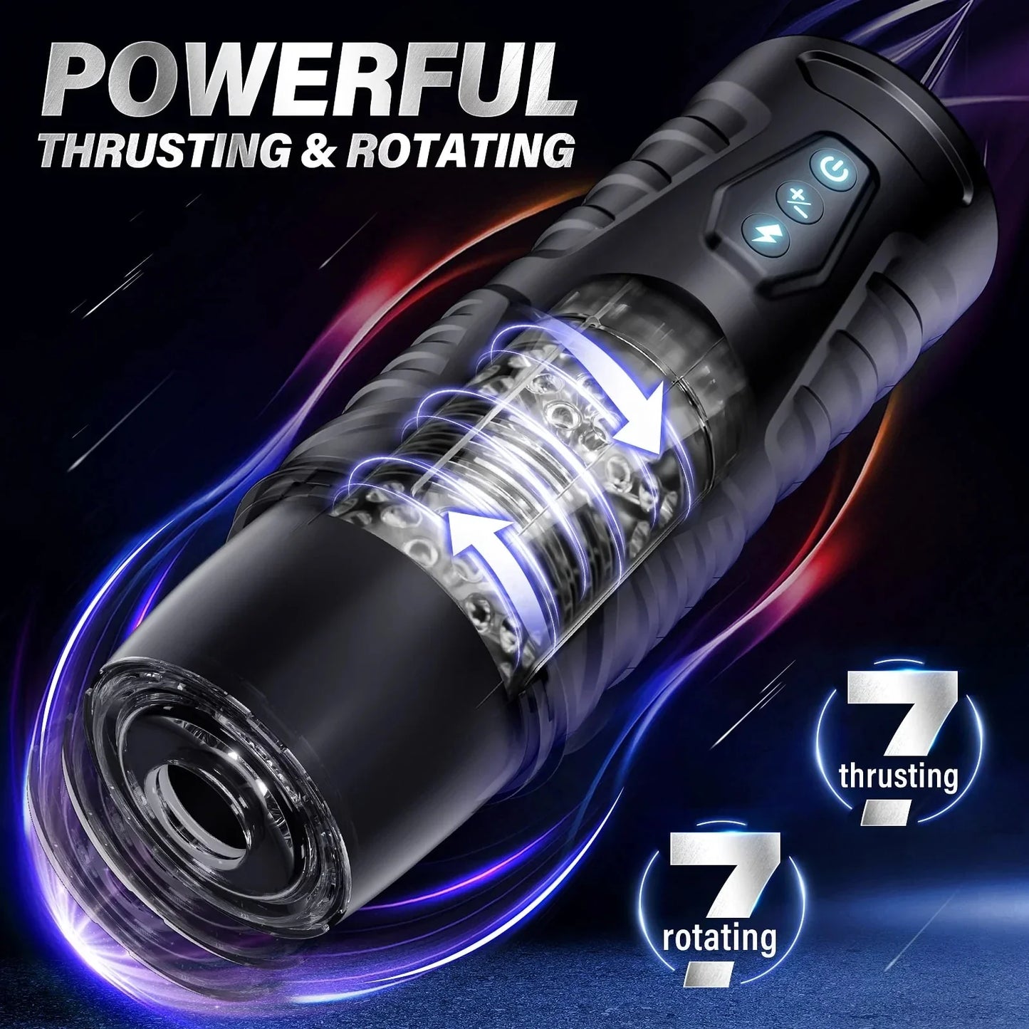 Hannibal Automatic Male Masturbators 7 Thrusting & Rotating Suction Cup for Penis Stimulation Pocket Pussy Adult Toys for Men