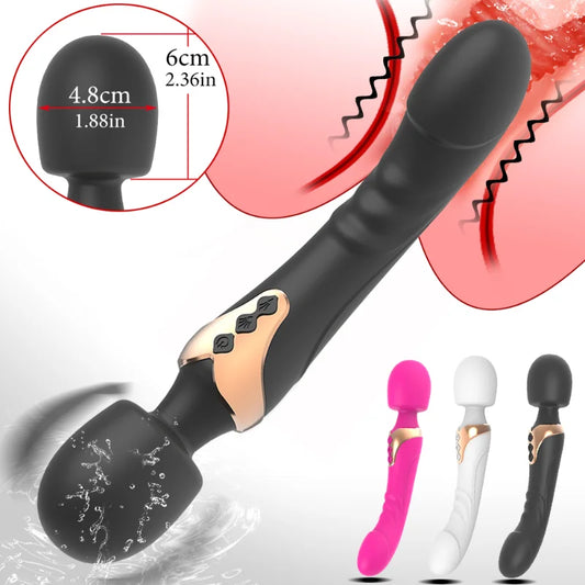 Powerful Dildos Vibrator Dual motor silicone large size Wand G Spot Massager Sex Toy For Couple Clitoris Stimulator for Adults