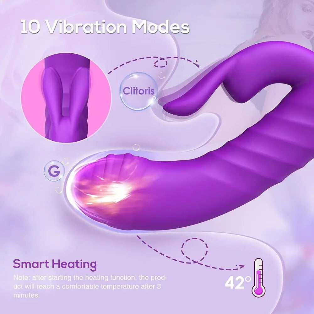 Rabbit Vibrators Vagina G-Spot Clitoris Nipple Dual Stimulator Massager Dildo Sex Toys Shop For Women Adult Female Masturbators