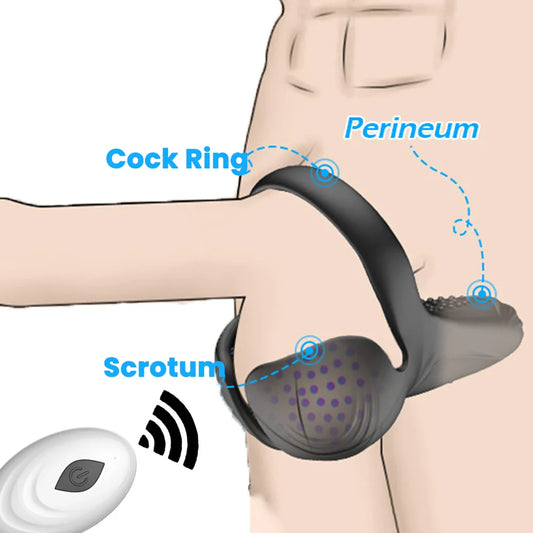 Sexy Toys 3 in 1 Vibrator Penis Perineum on for Men Silicone Cock Rings Testicle Trainer Scrotum Stimulator Massager Cockring