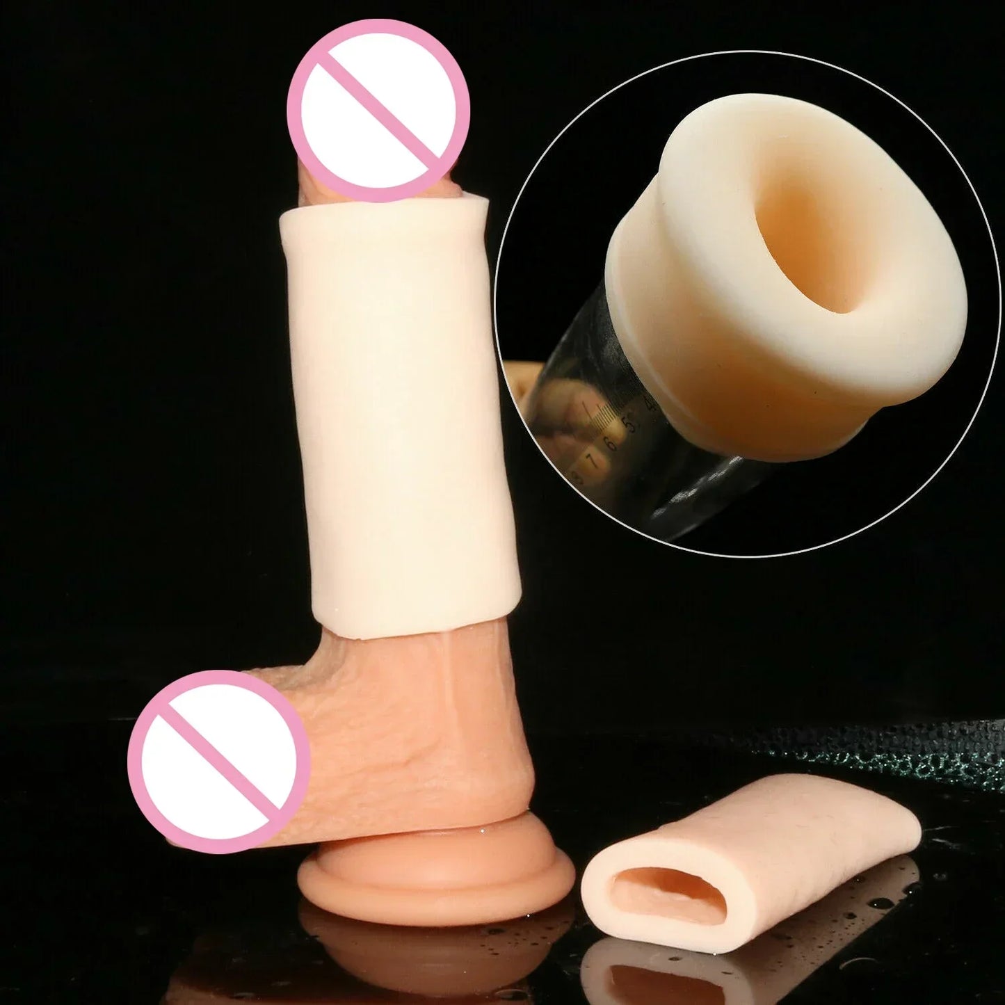 Soft Silicone Vacuum Pump Sleeve Penis Enlargement Extender Accessories for Most Penis Pumps Replacement Comfort Vacuum Cylinder